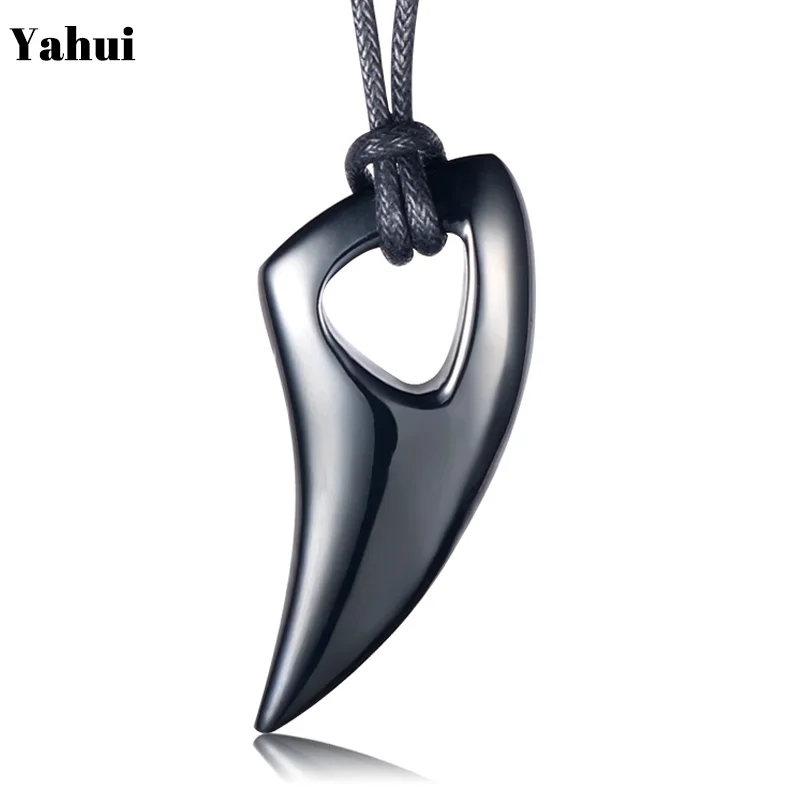 

Men's custom-made single-horned beast horn pendant necklace National wind-titanium steel spiked pendant jewelry accessories D79