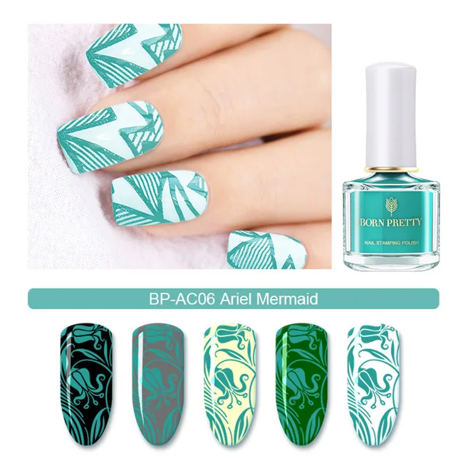 6 мл BORN PRETTY Candy Nail color серия стемпинг ногтей покрытие Цветной Красочный штамп маникюрный лак Искусство Лак для стемпинга - Цвет: Ariel Mermaid