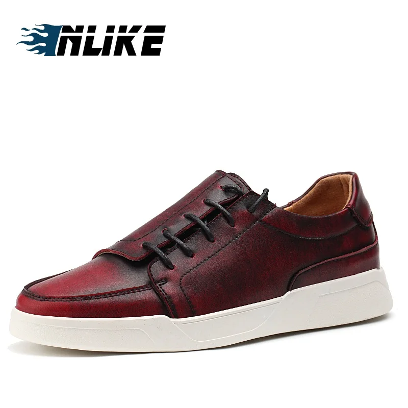

INLIKE Genuine Leather Shoes Men Business Shoes Men Office Luxury Brand Casual Shoes