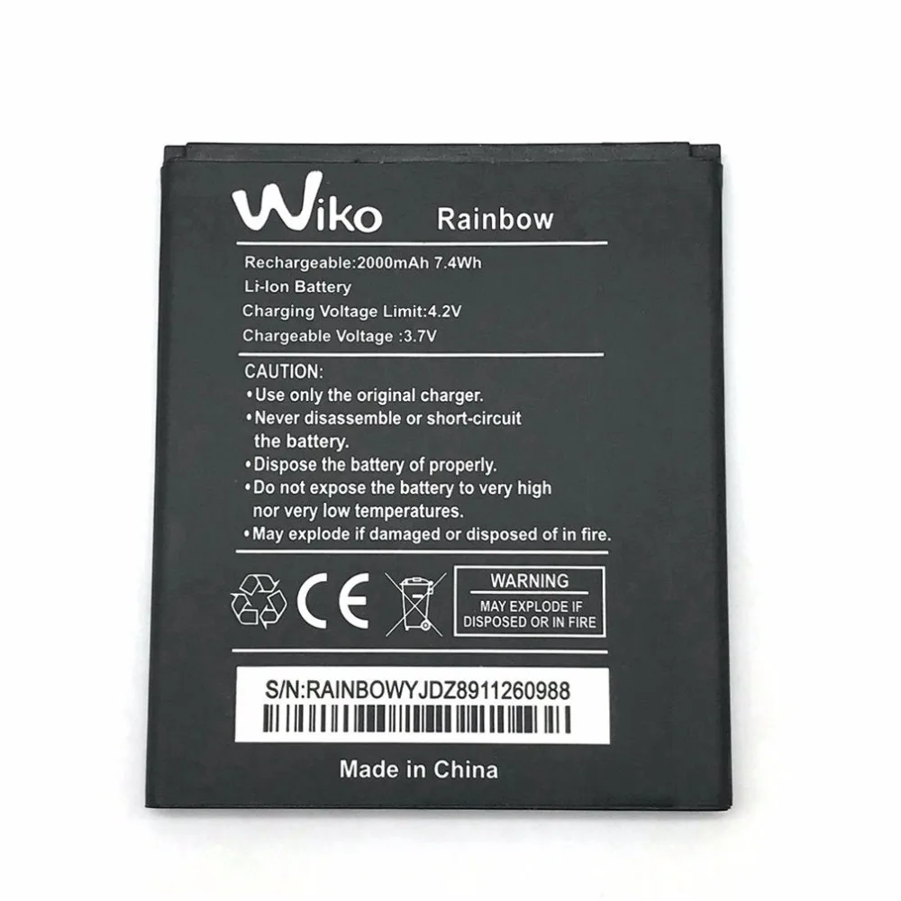 

2000mAh High Quality Replacement Li-ion Battery For Wiko Rainbow Batterie Batterij Bateria + Track Code
