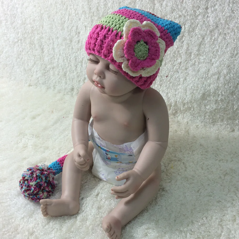 Чистая ручная тканая шерсть шляпа/подставка для фотографий новорожденных