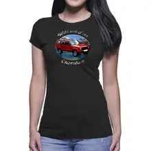Jeep Cherokee Wild and Free, новинка, хлопковая футболка с коротким рукавом, Ретро стиль, хлопок, футболка с принтом, крутые Топы