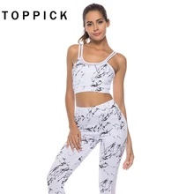 Сетчатый вентиляционный спортивный комплект женский спортивный костюм фитнесс Одежда для женщин бюстгальтер+ брюки с принтом Тренировочный Набор для йоги и спорта набор для женщин фитнес