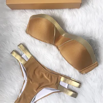 

Swim Wear Women 2019 Bikini Brazilian Bikiny Swimsuit High Waist Swimwear For Summer Connectivity Lady Cotton Solid Bikini Set