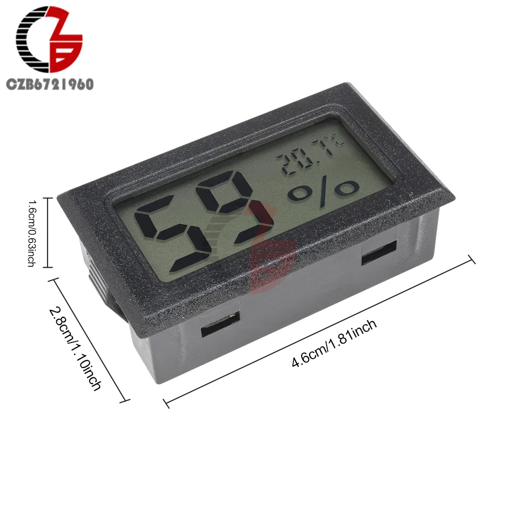 Мини ЖК-цифровой термометр-гигрометр, Автомобильный датчик температуры и влажности, измеритель температуры в помещении и на улице, тестер температуры Detecor - Цвет: Black