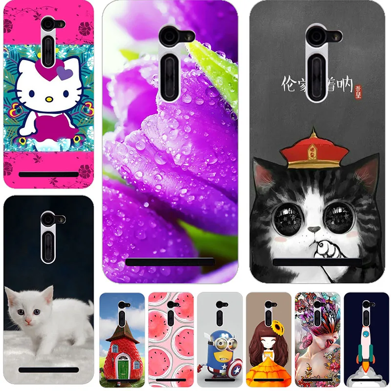 

Phone Back Bag Fashion animal cat Case For ASUS Zenfone 2 ZE500CL Z00D 2E 5.0" Cases Fundas Capa For ASUS ZE500CL Phone Case