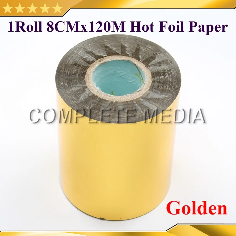 

Free Shipping 80-320mmx120M Golden Color Hot Stamping Foil Heat Transfer Napkin Gilding PVC business Card Emboss