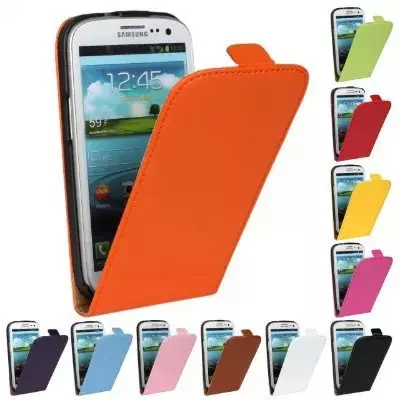 Чехол из натуральной кожи для samsung Galaxy S3, Вертикальный чехол с магнитной застежкой S 3 III i9300 GT-i9300, чехол для мобильного телефона, черный, коричневый
