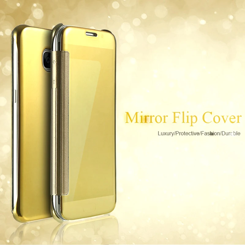 Translucent-for-Redmi-Note-4-Mirror-Case-Flip-Protection-For-Xiaomi-Redmi-Note-5A-Case-Gold