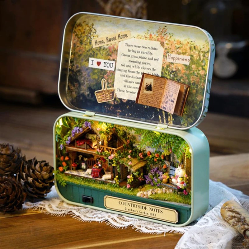 DIY Miniature 3D Doll House Dollhouse Kit for Box Theatre Trilogy Green Forest Wear-resistant Creative hot sale C0418#30        15
