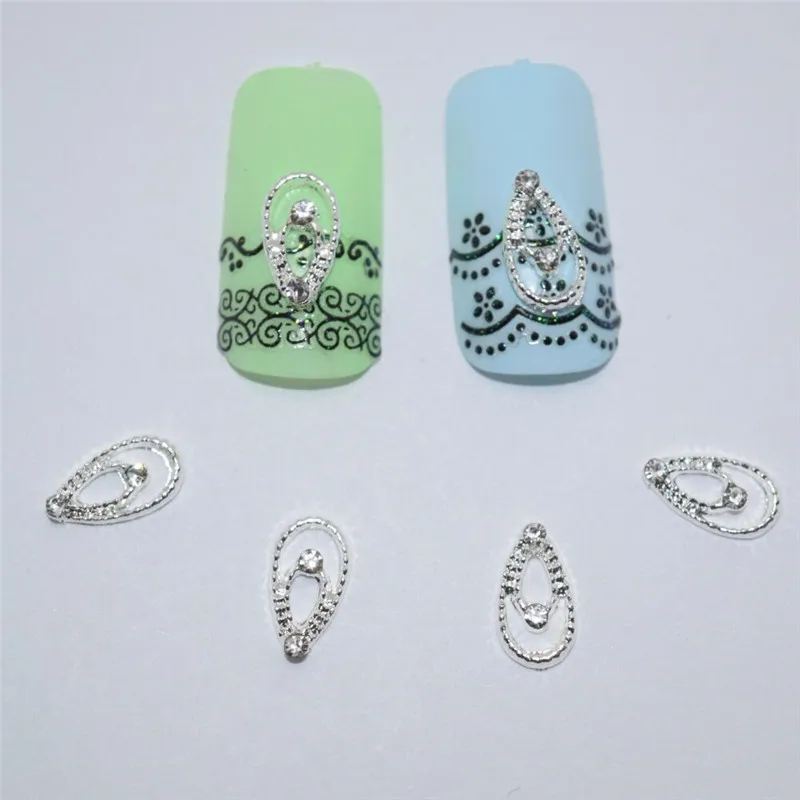 

10psc New diamond oval 3D Nail Art Decorations,Alloy Nail Charms,Nails Rhinestones Nail Supplies #048