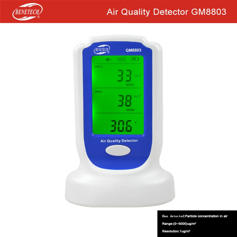 

Portable multi gas detector Temperature & Humidity Function PM2.5 & PM10 monitor