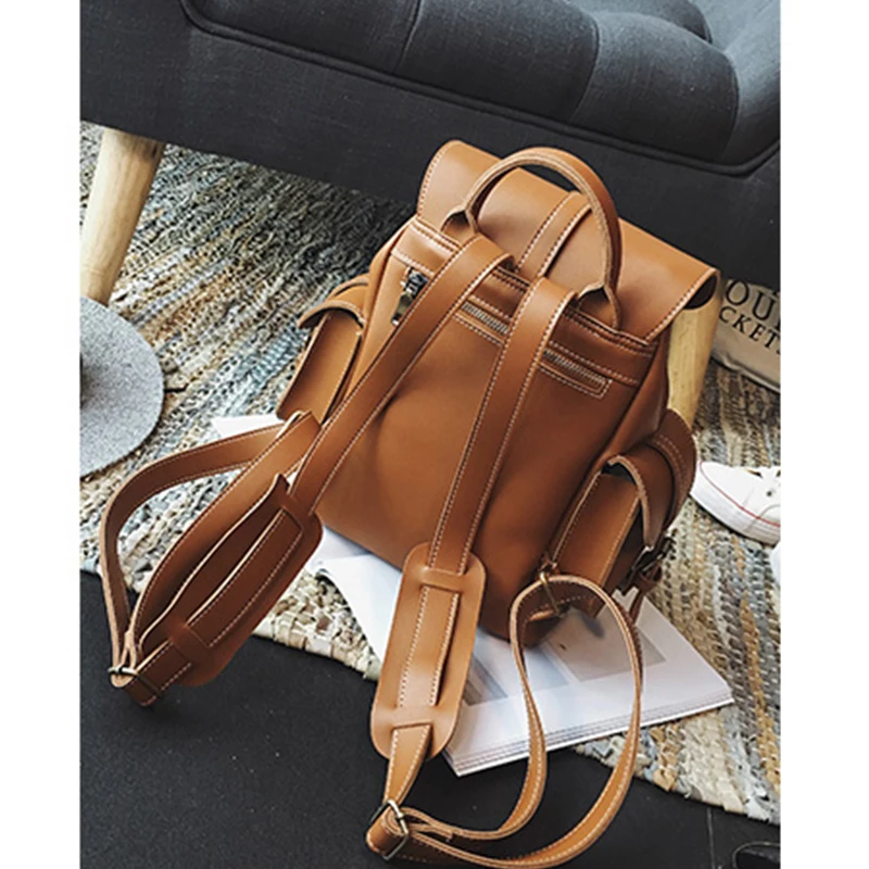 Женский рюкзак для девочек с кулиской, школьный рюкзак для подростков, кожаные винтажные дорожные женские сумки, дизайнерские сумки