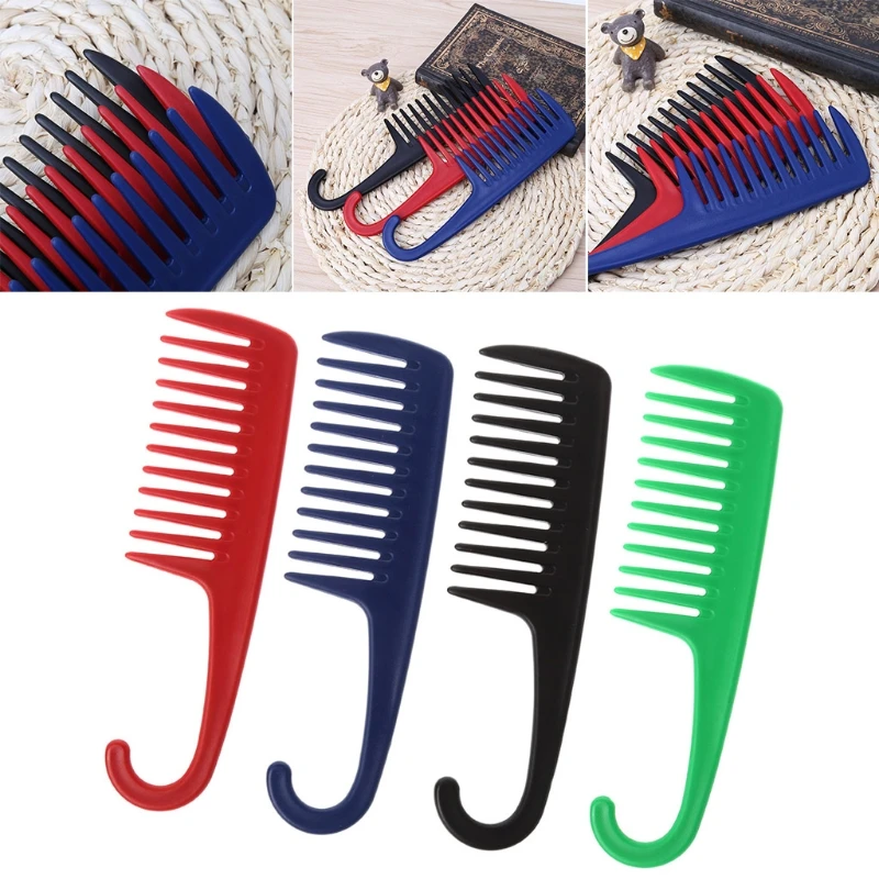 Professional Salon Shower Hair Comb with Hanger Detangles Wide Tooth