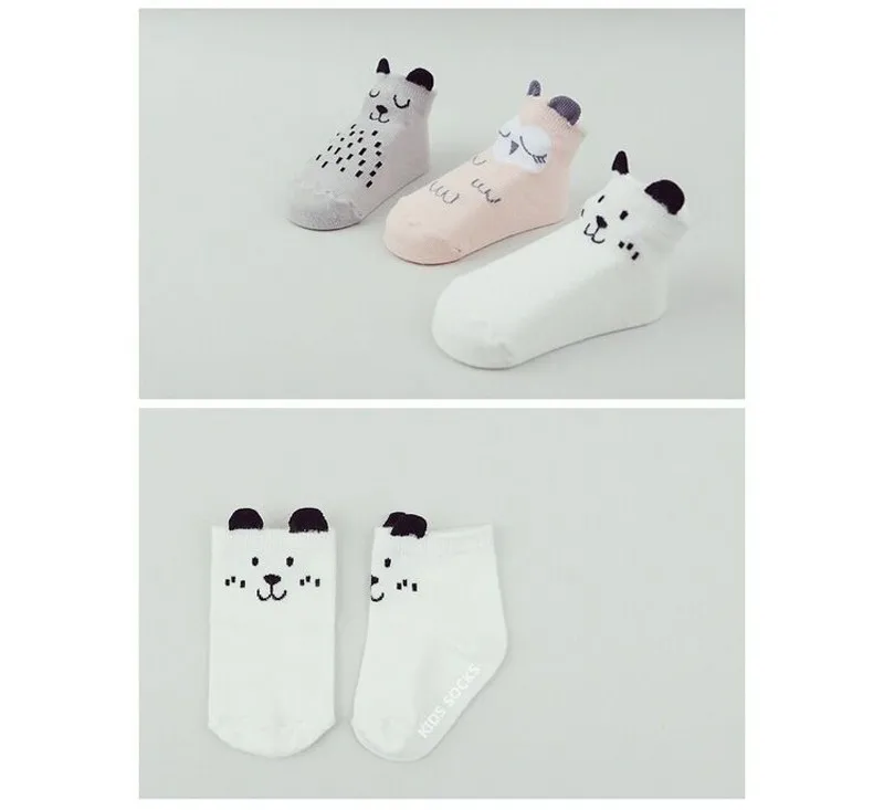 Хлопковые носки для новорожденных; короткие носки с изображением животных для маленьких мальчиков и девочек; нескользящие Дышащие Носки с рисунком кота и совы для новорожденных