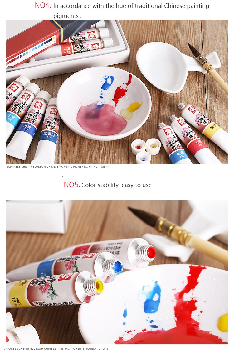12 e 18 e 24 de Cor Conjunto de Arte Sakura Pintura Pigmentos Pigmentos Pintura Chinesa 12 ml 6 Sakura pintura chinesa pigmentos 12ml pintura pigmentos 12 18 24 cor arte conjunto