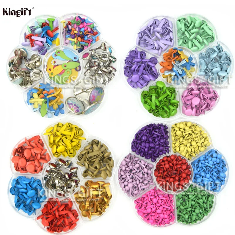 Assorted Color Metal Brads For Scrapbooking, Painting Brads For DIY