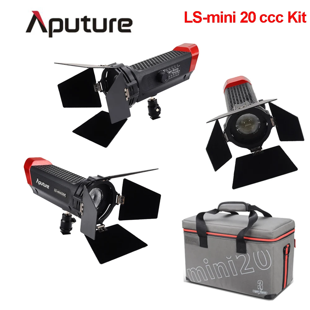 

Aputure LS Mini 20c 3-Light Kit COB light Color Temperature 3200K-6500K LED Fresnel Light TLCI CRI 96+ 40000lux@0.5m + Case