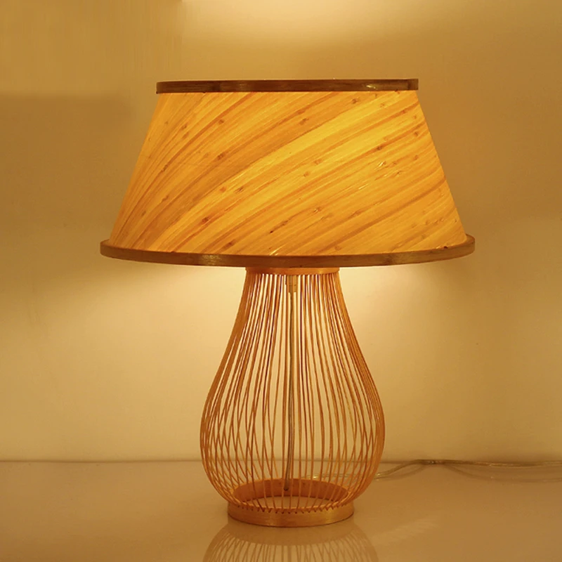 

original bamboo table lamp bedroom bedside dining room balcony study creative lighting desk lamps table light ZA81022