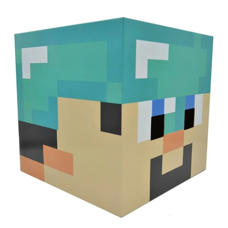 Minecraft Diamond Steve Cardboard Heads Cosplay Use DIY