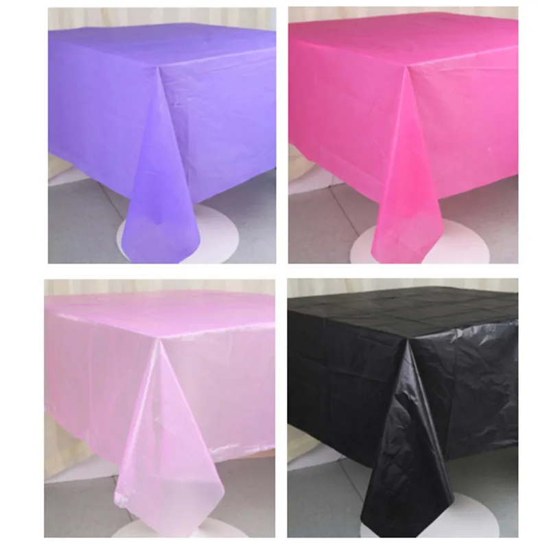 birthday party Disposable tablecloths Solid white Plastic Table Skirt black Disposable