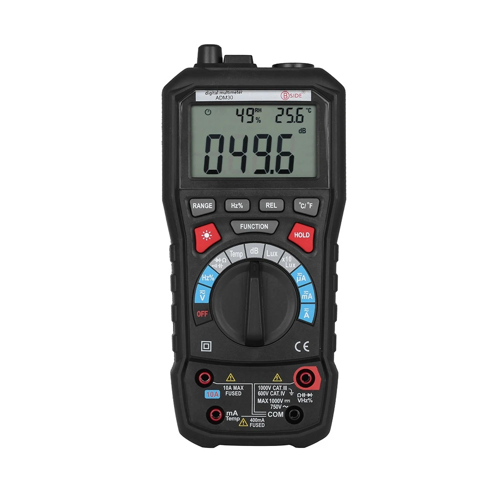 

BSIDE ADM30 Digital Multimeter Temperature / Lux / Humidity Measurer Portable Electrical Tool LCD Screen with backlight