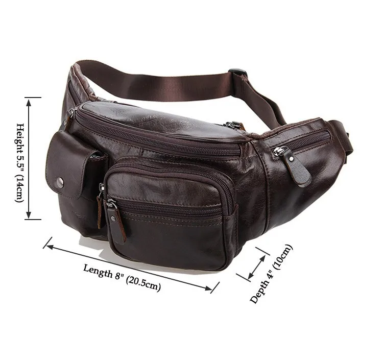 Vintage genuine leather waist packs fanny pack Fashion men small travel bag Pocket sports waist wallet for men Free shipping (10)