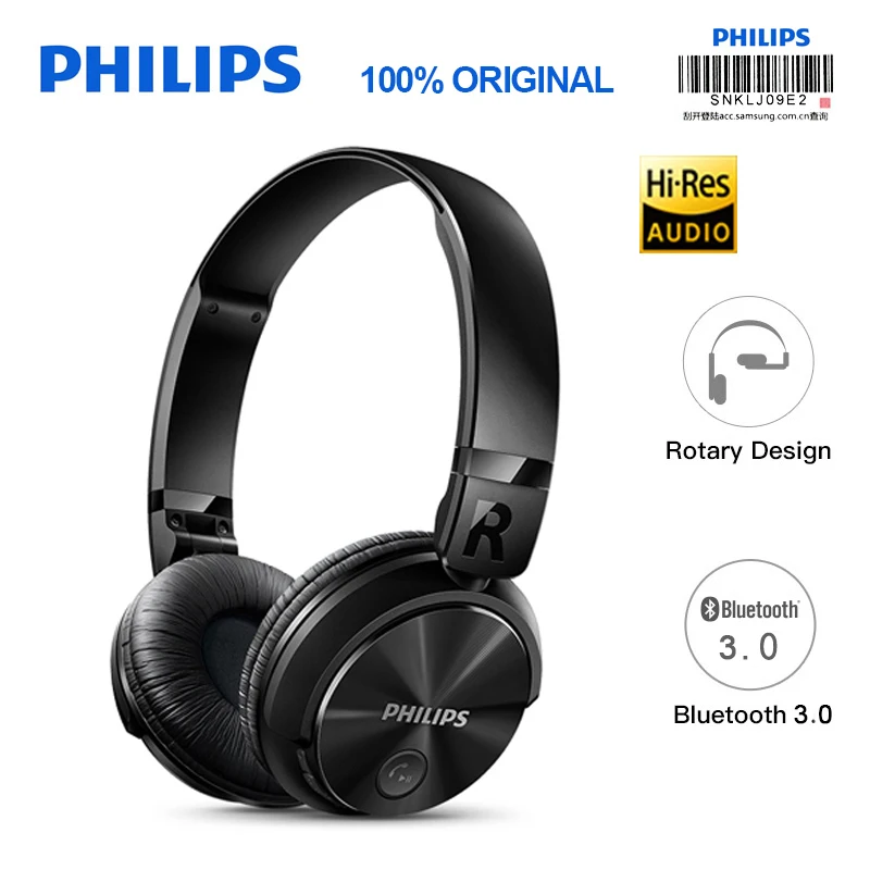 

Philips Bluetooth Headphone SHB3060 Wireless headset with Micro USB Lithium Headband Battery 11 Hours Music Time for S9 S9 Plus