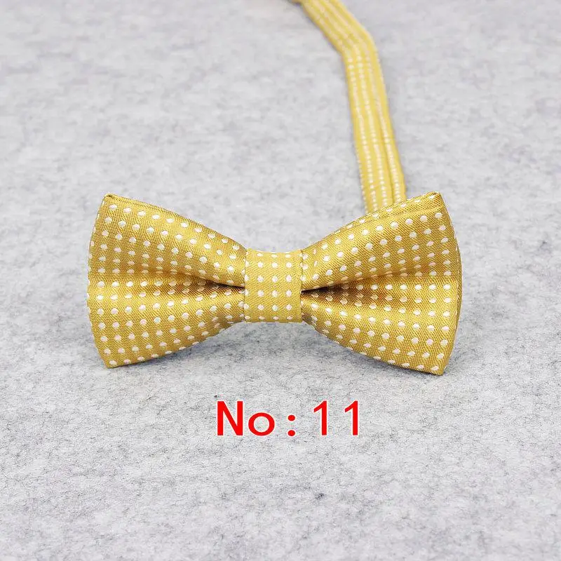 Модный Официальный галстук-бабочка для детей, детские классические бабочки в горошек, цветные бабочки для свадебной вечеринки, смокинг с бабочкой, детские галстуки - Цвет: 11