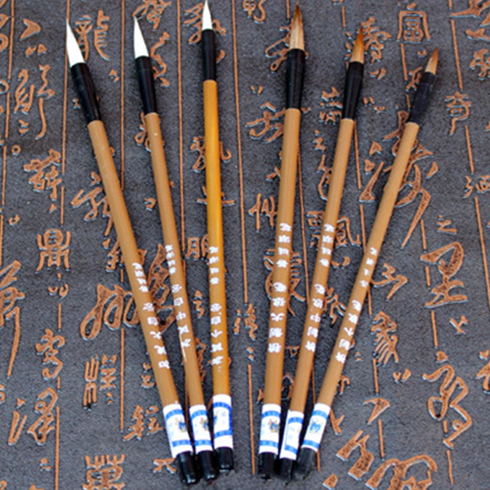 6 unids/set tradicional china nubes blancas Lobo cepillo de pelo pluma Escuela Media estudiantes caligrafía cepillo de práctica 6 unids/set tradicional china nubes blancas Lobo cepillo de pelo pluma Escuela Media estudiantes caligrafía cepillo de práctica