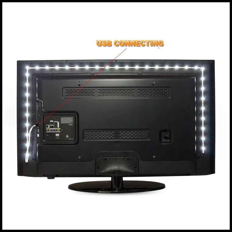 DC 5В USB светодиодный ленте 50 см 75 м 1 2 3 4 5 SMD 3528 SMD5050 клей RGB гибкий светильник лампы