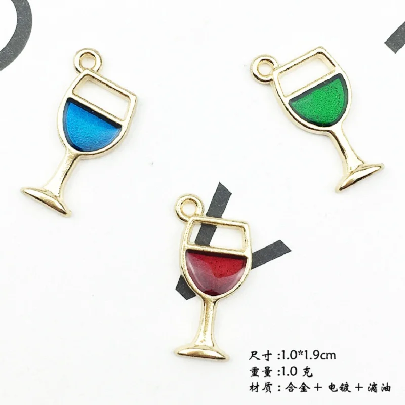 Mixed 50PCS Red Wine Glass A Cocktail Golden Pendant For DIY Accessory | Украшения и аксессуары