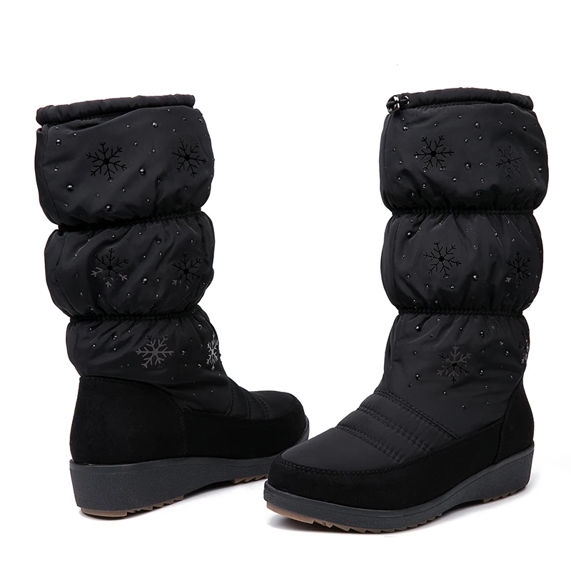 IMG_3969AIMEIGAO High Quality Winter Snow Boots For Women Waterproof Thick Bottom Flats Comfortable Heels Shoes Fur Warm Boots For Snow