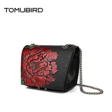 TOMUBIRD, новинка, улучшенная воловья кожа, тисненые цветы, известный бренд, на цепочке, женская сумка, топ, натуральная кожа, сумки на плечо