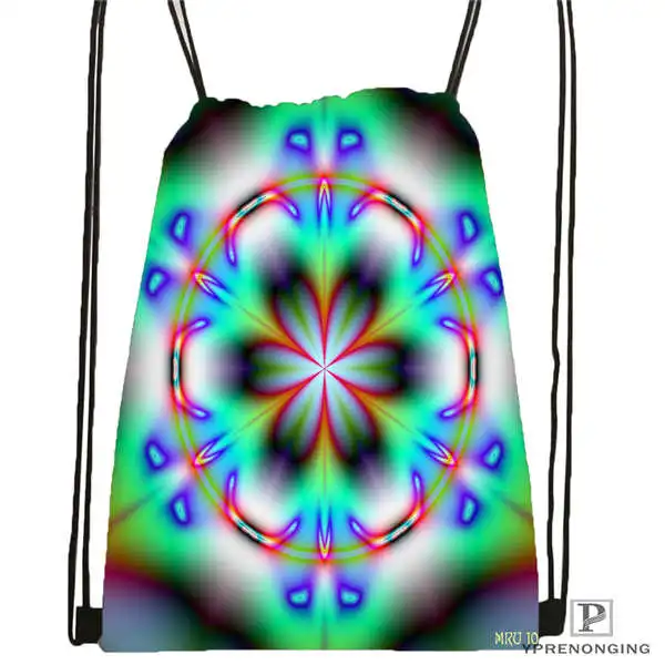 Custom mandala El Laberinto de Rosa 3 Drawstring Backpack Bag Cute Daypack Kids Satchel Black Back