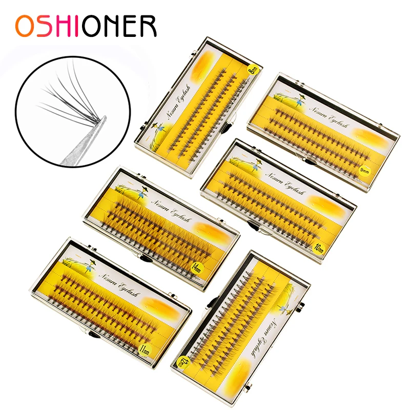 

OSHIONER 60pcs Grafting False Eyelashes Extension Eyelash Cluster Eye Lashes for Professional Make Up Accessories 10 Eyelashes