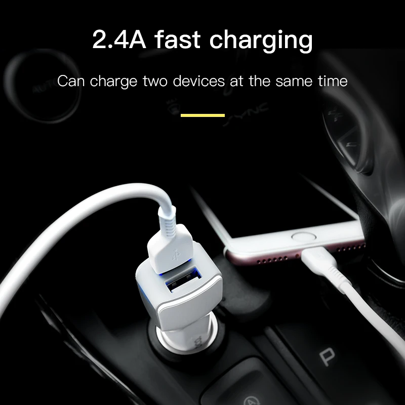 НОСО двойной Выход USB Автомобильное Зарядное устройство для Iphone X 8 7 Plus