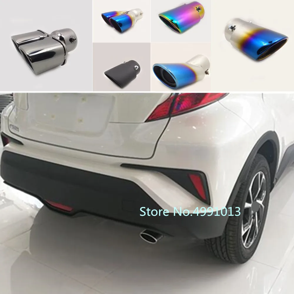 

For Toyota C-HR CHR 2017 2018 2019 car body cover muffler exterior back end pipe dedicate exhaust tip tail outlet ornament vent