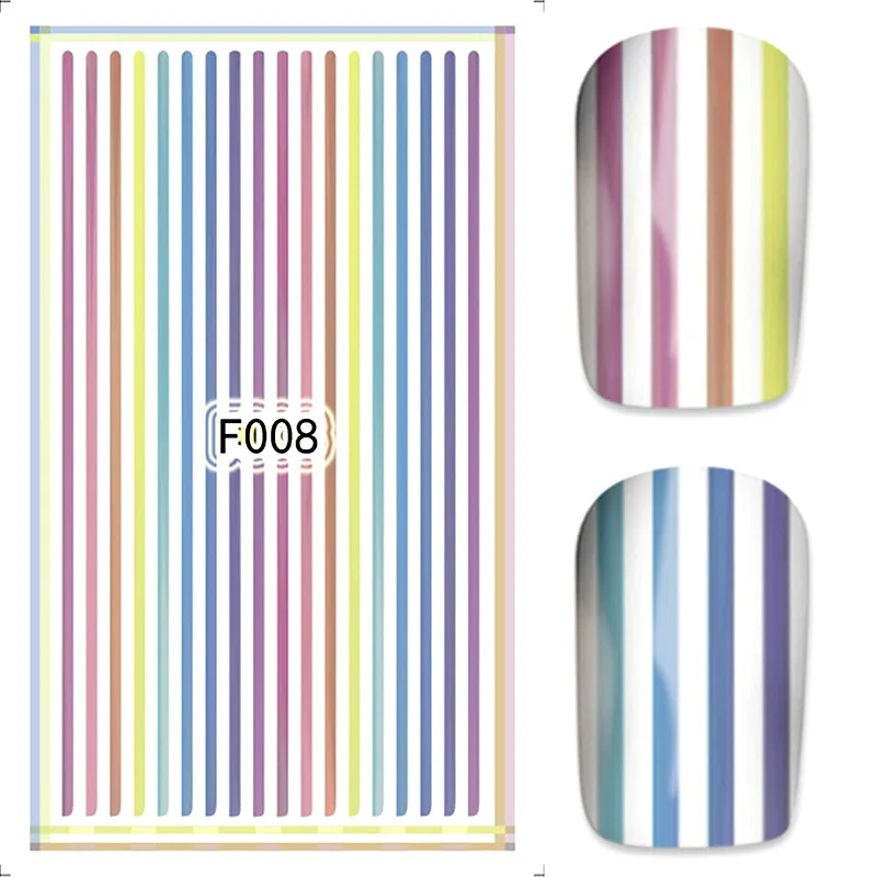 

3 Sheets Adhesive Nail Art Strips Line Sticker decals For Acrylic Nails Decoration Beauty Manicure Supplies Tool F080910