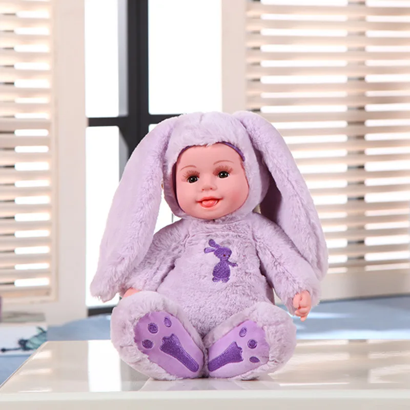 

Plush Stuffed Singing Toys for Children Kawaii Soft Open Eyes Cute Baby Dolls Rabbit/Bear Best Birthday Gifts Reborn brinquedos