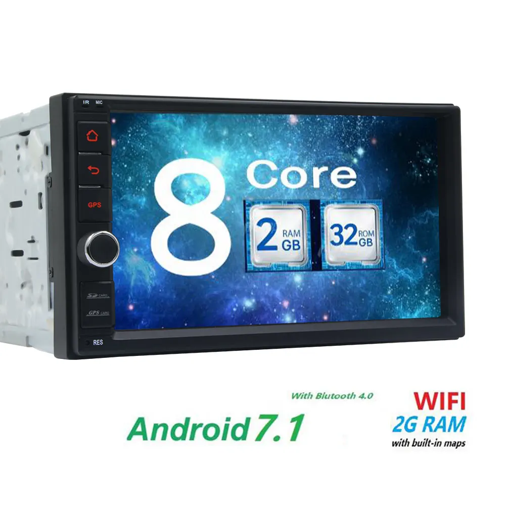 Excellent 2 Din Android 7.1 Car In Dash Multimedia Player 7" HD Touch Screen Bluetooth GPS WiFi Mirror Link FM/AM Radio 2GB RAM+32 GB ROM 2