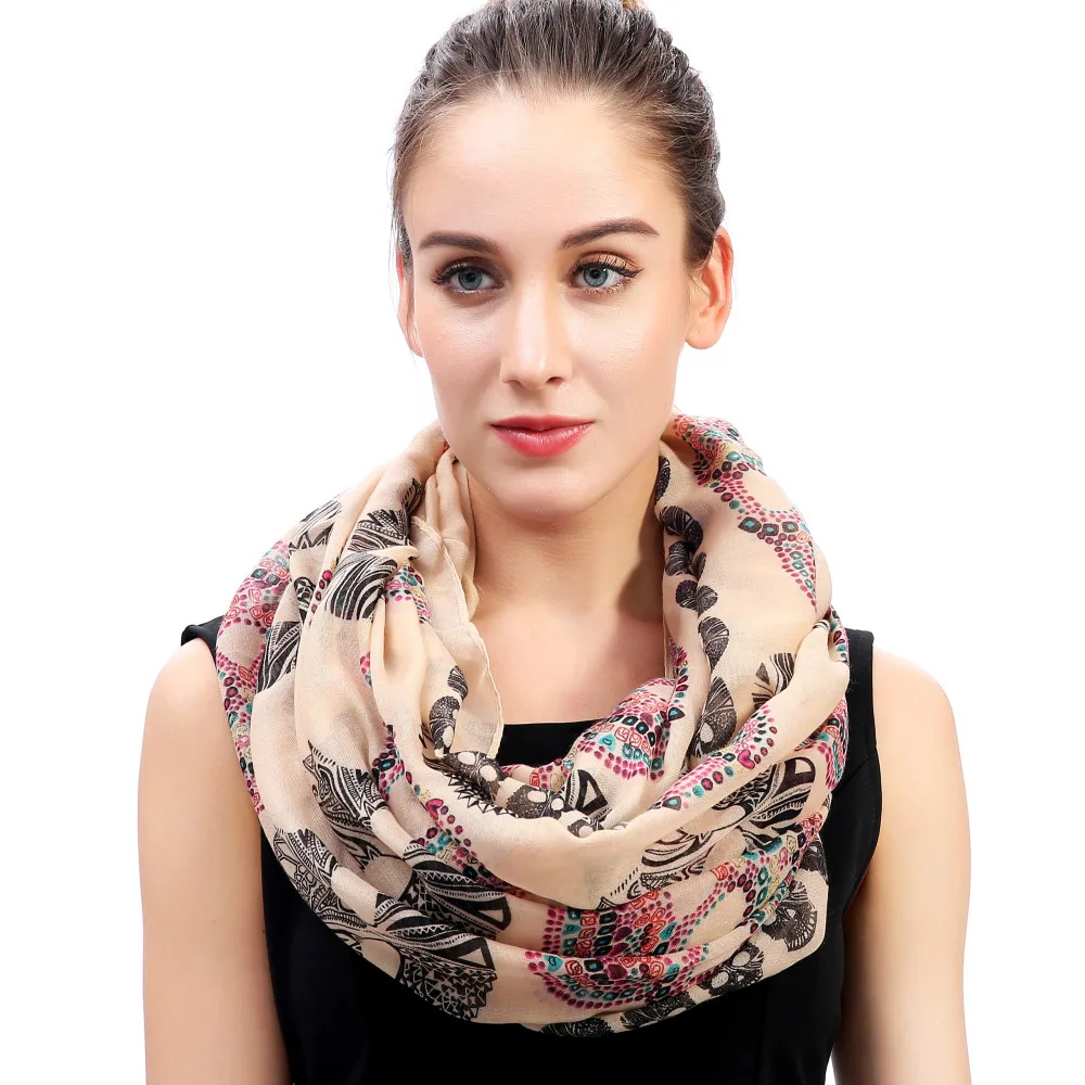 Женский шарф с принтом в виде черепа|scarf accessories|printed scarfscarf infinity |