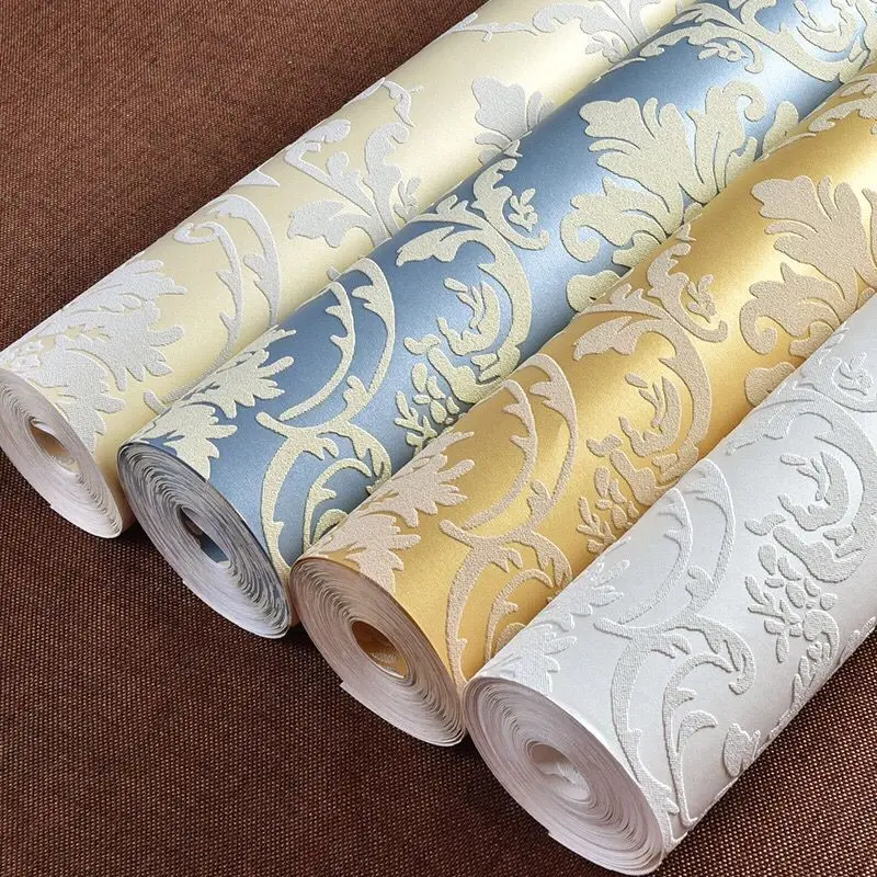 

Non-woven Wallpaper 3D Relief, European Classic Luxury Wallpaper Bedroom Living Room TV Sofa Background Wallpaper