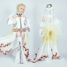 Fate Fate/extra Nero Saber saber queen flower wedding dress cos dress FGO cos[lay costume with The chain *2 Free shipping