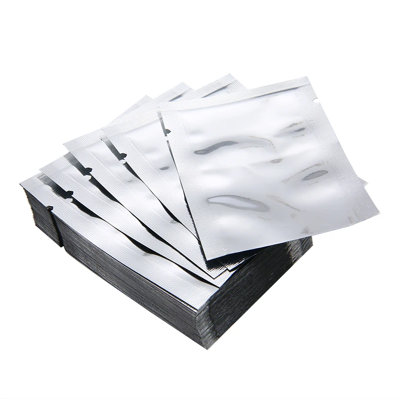 100pcs Silver Aluminum Foil Bags Vacuum Bags Vacuum Sealer Storage Pouches for Home Kitchen Food Candy Cookies