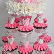 4 ярусов круглый Разборных Акриловые свадьба кекс/держатель торта