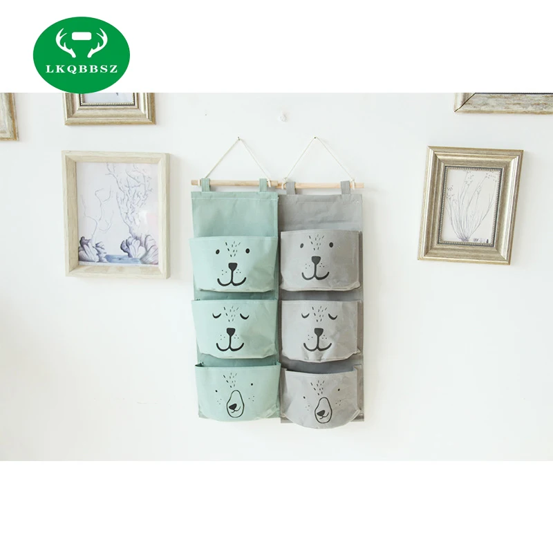الجدار شنقا أكياس التخزين المنظم الكتان خزانة الأطفال غرفة المنظم الحقيبة للعب الكتب التجميل أشتات حقيبة للحمل