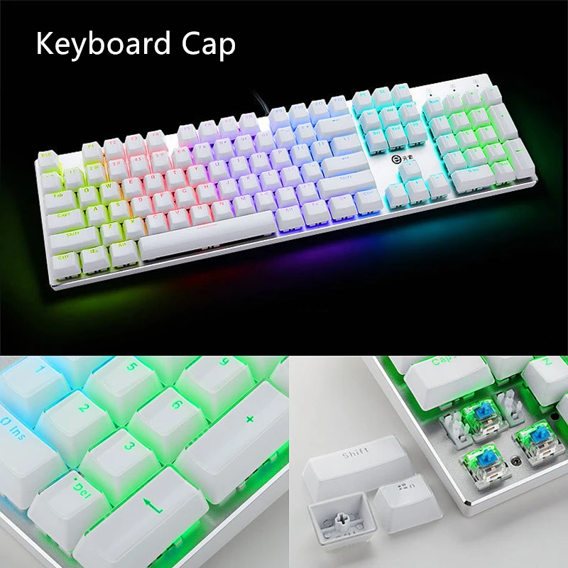 

DIY Gamer gaming keyboard caps Crystal keycap 104 standard key For Cross shaft mechanical keyboard For Razer Logitech Keyboard