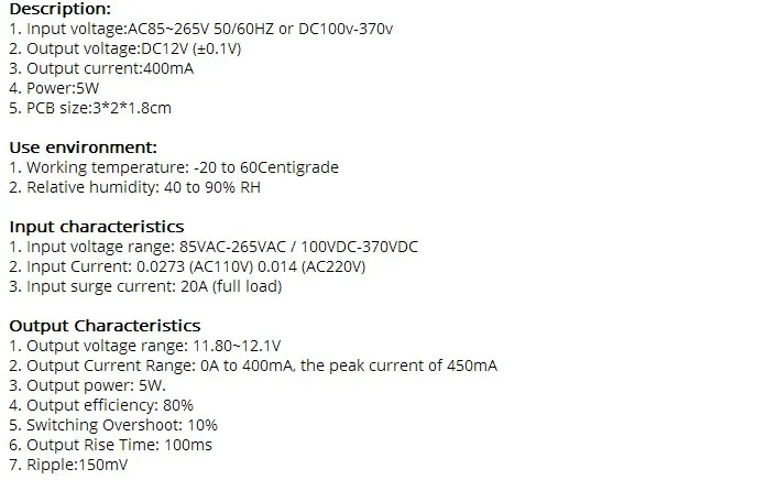 1 шт. 12 В 400мА AC-DC изолированный понижающий преобразователь напряжения 220 В до 12 В понижающий модуль 5 в 700мА 3,3 В 700мА