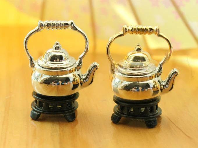 G10-X025 children baby gift Toy 1:12 Dollhouse mini Furniture Miniature rement accessories Black small stove 2pcs/set